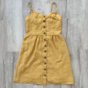 Maurices Yellow Button Sun Dress - XS